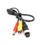 Cable conector adaptador de cámara para coche de 50 cm, 4 Pin Aviation Female To RCA Male DC Male