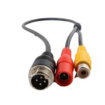 Cable conector adaptador de cámara para coche de 50 cm, 4 Pin Aviation Male To RCA Female DC Female