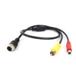 Cable conector adaptador de cámara para coche de 50 cm, 4 Pin Aviation Male To RCA Male DC Male