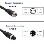 Cable conector adaptador de cámara para coche de 50 cm, 4 Pin Aviation Female To RCA Female DC Male - Imagen 3