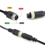 Cable conector adaptador de cámara para coche de 50 cm, 4 Pin Aviation Male To RCA Female DC Male - Imagen 5