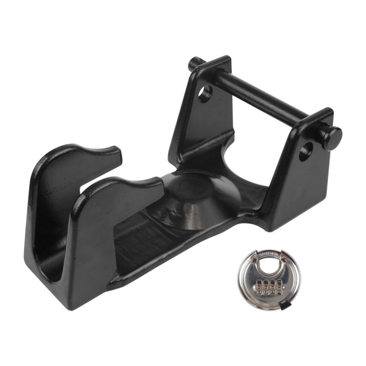 TBD0605711407.jpg Acoplador de enganche de cuello de cisne con bloqueo para remolque pesado, transportador de vehículos recreativos, Black + Combination Lock - Imagen 1