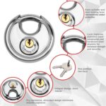 Acoplador de enganche de cuello de cisne con bloqueo para remolque pesado, transportador de vehículos recreativos, Black + Combination Lock - Imagen 3