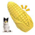 Palillo de dentición masticable para mascotas con forma de maíz y aroma a tocino, juguete con sonido para perros