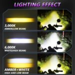 40W Motorcycle Wired Switch Integrated Waterproof Demon Eye Spotlight, Purple Light - Imagen 4