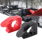 2 piezas de abrazadera de goma de liberación rápida para exteriores, clip de fijación de pala para portaequipajes de vehículo todoterreno, hebilla de montaje, 2 Red - Imagen 2