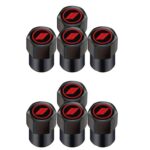 2 juegos de tapas de válvulas de neumáticos de aluminio para modificación de automóviles, Red Logo