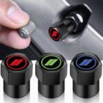 2 juegos de tapas de válvulas de neumáticos de aluminio para modificación de automóviles, Red Logo - Imagen 6