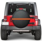 Protector de neumáticos de coche de piel sintética gruesa y cubierta de repuesto con rayas reflectantes, 16inch - Imagen 2