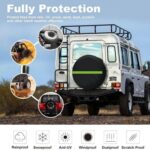 Protector de neumáticos de coche de piel sintética gruesa y cubierta de repuesto con rayas reflectantes, 16inch - Imagen 3