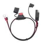 Cable de alimentación de terminal O a SAE con fusible, cable adaptador de extensión para cargador de batería, 60cm