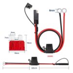 Cable de alimentación de terminal O a SAE con fusible, cable adaptador de extensión para cargador de batería, 60cm - Imagen 3