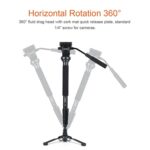 YUNTENG VCT-588 Camera Monopod 65-166cm Aluminum Alloy DSLR Tripod Stand With Hydraulic Ball Head - Imagen 4