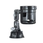 Car Multifunctional Water Cup Holder Auto Large Suction Cup Mounted Drink Rack, Short Rod Gray