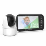 5 inch LCD Screen Auto Night Vision Baby Monitor, EU Plug