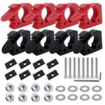 Car Quick-Fix Adjustable Rubber Clip Installation Clamp, 4 Red 4 Black