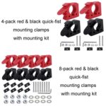 Car Quick-Fix Adjustable Rubber Clip Installation Clamp, 4 Red 4 Black - Imagen 2