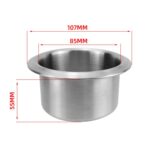 Car Yacht Stainless Steel Modified Cup Holder, B Type 201 Curled Edge 55MM - Imagen 4