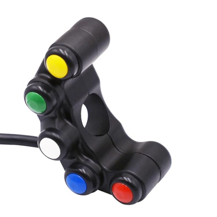 TBD0605947201A.jpg Motorcycle Headlight Auxiliary Light Horn Switches Aluminum Alloy Five-position Faucet Switches with Light, Plastic Five-position - Imagen 1