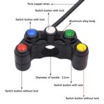 Motorcycle Headlight Auxiliary Light Horn Switches Aluminum Alloy Five-position Faucet Switches with Light, Plastic Five-position - Imagen 2