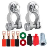 M8 RV Yacht Battery Zinc Alloy Battery Terminal Wiring Clip, 2x3/8 inch With Brush
