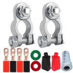 M8 RV Yacht Battery Zinc Alloy Battery Terminal Wiring Clip, 2x5/16 inch With Brush