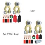 M10 RV Yacht Battery Zinc Alloy Battery Terminal Wiring Clip, Set 2 With Brush - Imagen 2
