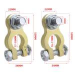 M10 RV Yacht Battery Zinc Alloy Battery Terminal Wiring Clip, Set 2 With Brush - Imagen 3