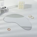 Acrylic Mirror Reflective Tray Display Jewelry Photo Props Photography Background Decoration, 27x12cm Crescent