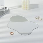 Acrylic Mirror Reflective Tray Display Jewelry Photo Props Photography Background Decoration, 22x17cm Irregular Shape