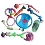 Pet Knot Chewing Toy Combination Set, 10pcs /Set Red Footprint Flying Disc 745