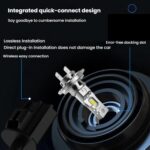 2pcs 6000K Mini Car Plug-in Integrated LED Headlights, H7 - Imagen 4