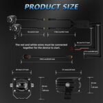 40W Motorcycle Wired Switch Integrated Waterproof Demon Eye Spotlight, Blue Light - Imagen 3