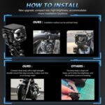 40W Motorcycle Wired Switch Integrated Waterproof Demon Eye Spotlight, Blue Light - Imagen 4