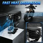 40W Motorcycle Wired Switch Integrated Waterproof Demon Eye Spotlight, Blue Light - Imagen 7