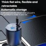 100W Metal Car Retractable Cable Cigarette Lighter Charger, TYPE-C+TYPE-C (PD+QC) - Imagen 6