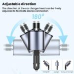 100W Metal Car Retractable Cable Cigarette Lighter Charger, TYPE-C+TYPE-C (PD+QC) - Imagen 8