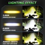 40W Motorcycle Wired Switch Integrated Waterproof Demon Eye Spotlight, Green Light - Imagen 4