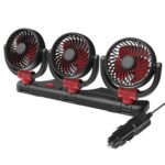 F4505 Car Triple-Head Rotatable Fan Auto 3-Way Folding Fan, Cigarette Lighter Port 24V