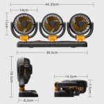 F4505 Car Triple-Head Rotatable Fan Auto 3-Way Folding Fan, Cigarette Lighter Port 24V - Imagen 3