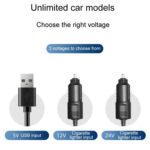 F4505 Car Triple-Head Rotatable Fan Auto 3-Way Folding Fan, Cigarette Lighter Port 24V - Imagen 4