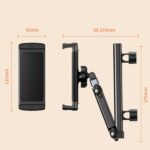 Telescopic Car Rear Pillow Phone Tablet Holder 2-Section Folding Headrest Bracket, 2-Section Iron - Imagen 7