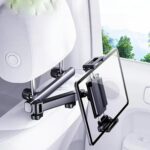 Telescopic Car Rear Pillow Phone Tablet Holder 2-section Folding Headrest Bracket, 2-Section Upgrade - Imagen 2
