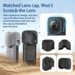 For Insta360 X5 Action Camera Protective Accessories, aMagisn Body Case+Lens Cap Black - Imagen 3