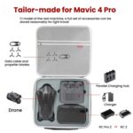 For DJI Mavic 4 Pro Fly More Combo / Creator Combo Carrying Case Durable PU Crossbody Shoulder Bag, Shoulder Bag Gray - Imagen 3