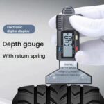 Syntek Digital Depth Ruler 0-25mm Electronic Tire Tread Measuring Ruler, Black - Imagen 2