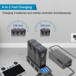 For DJI Mavic 3 Pro / Mavic 3 YX Battery Charger Discharger Hub 3-in-1 Smart Charging Station With Color Screen, EU Plug - Imagen 4