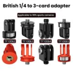 Three-Slot Adapter Camera Cage 360-Degree Rotating Connector Tripod 1/4 Inch Adapter, TFSM063 - Imagen 3