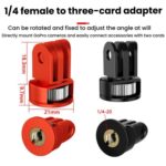 Three-Slot Adapter Camera Cage 360-Degree Rotating Connector Tripod 1/4 Inch Adapter, TFSM063 - Imagen 5