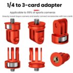 Three-Slot Adapter Camera Cage 360-Degree Rotating Connector Tripod 1/4 Inch Adapter, TFSM063 - Imagen 6